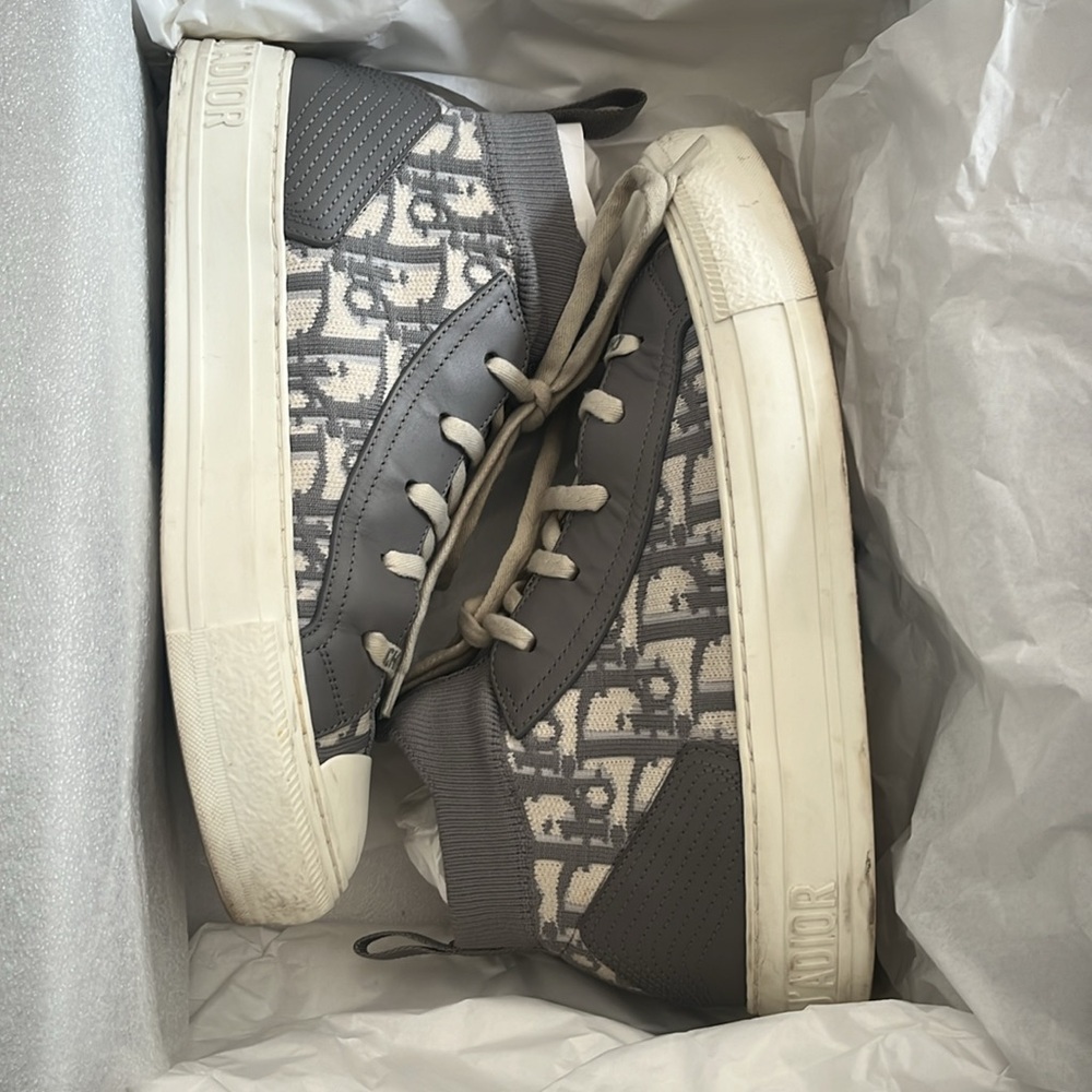 DIOR Walk’n’Dior Technical Obliq HIGH TOP Sneakers, 37.5 7.5